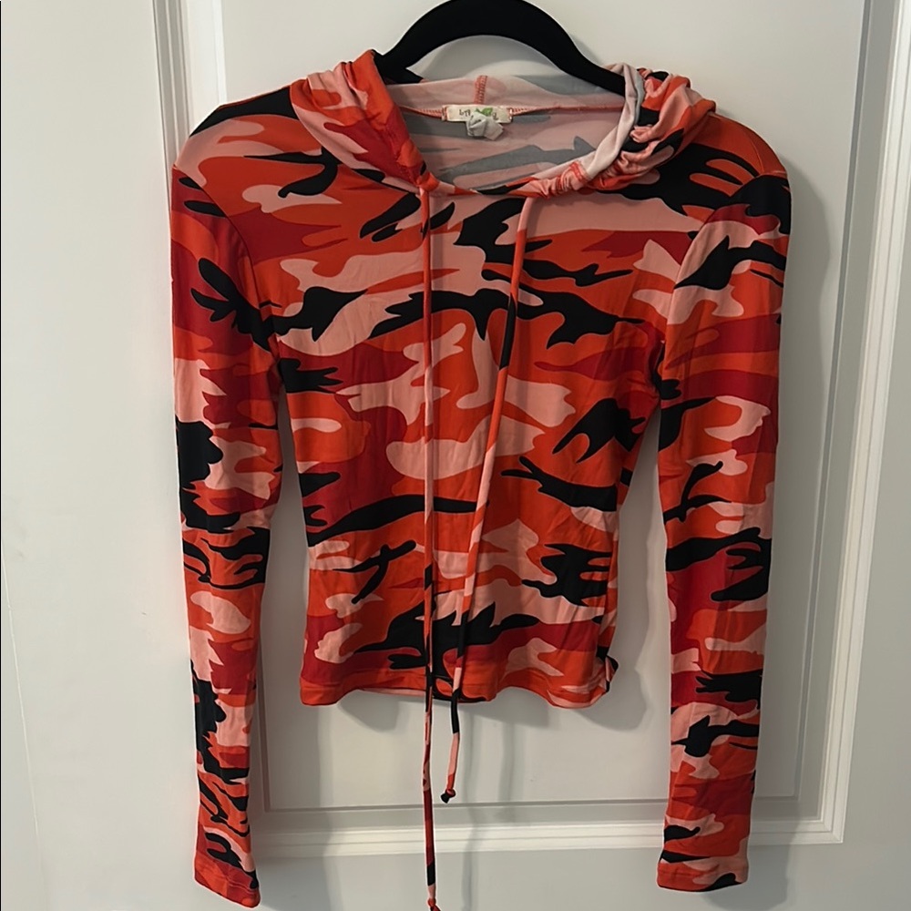 Women’s/Girl’s Red and Black Camo Hoodie